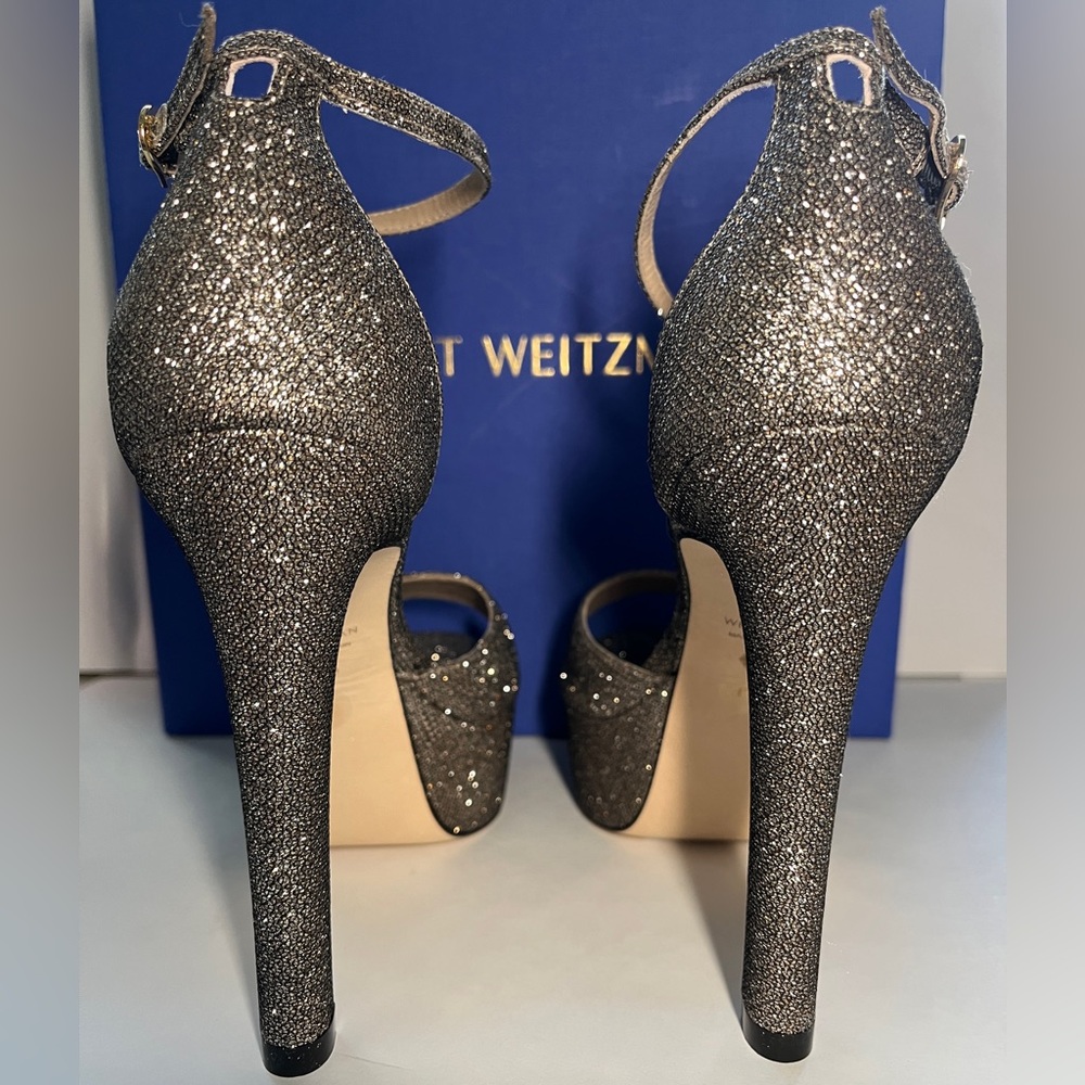 NWT | Stuart Weitzman Discoplatform Sandals New Pyrite | Sz 8 - Picture 8 of 16